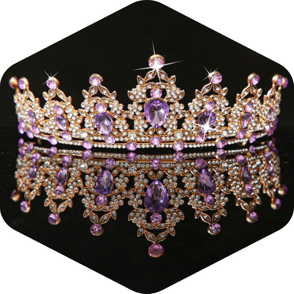 Princess Crown Set Alloy Rhinestone Tiaras for Weddings Parties Girls